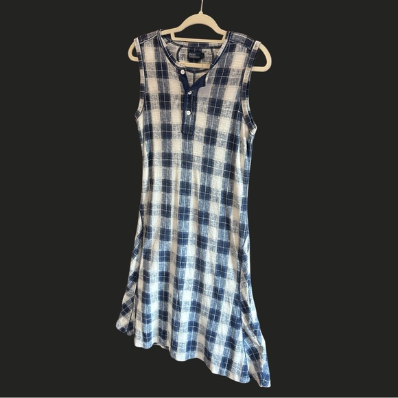 POLO‎ Ralph Lauren Buffalo Plaid Cotton Henley Dress L - Picture 6 of 13